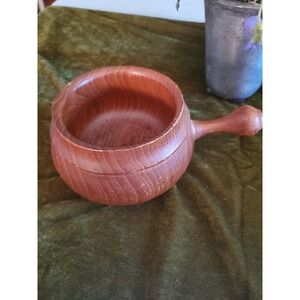 Dolphin Teak Thailand Wooden Bowl with Handle Vintage Decor